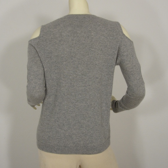 7 SEASONS GRAY CASHMERE CUTOUT SLEEVES SWEATER S - Picture 3 of 8